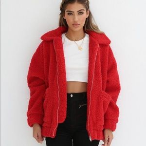 Red Teddy Coat